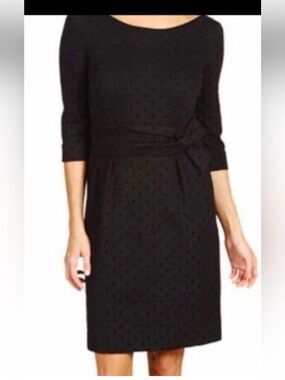 kate spade Black Polka Dot Tie-Waist Long Sleeve Sheath Dress